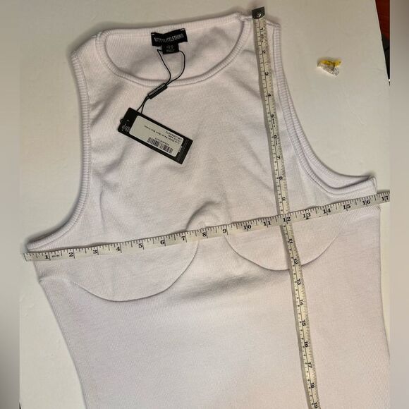 NWT PrettyLittleThing White Cup Detail Racer Split Midi Dress Sleeveless Size 10 - Picture 11 of 17